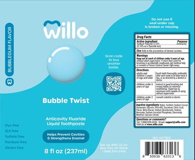 Willo_8oz_bubble Twist_dyefree_fluoride (Willo 8oz Bubble Twist Dyefree Fluoride Dentalbrite 006)